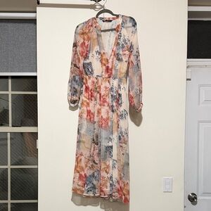 Zara | Multicolor Floral Long Sleeve Maxi Dress